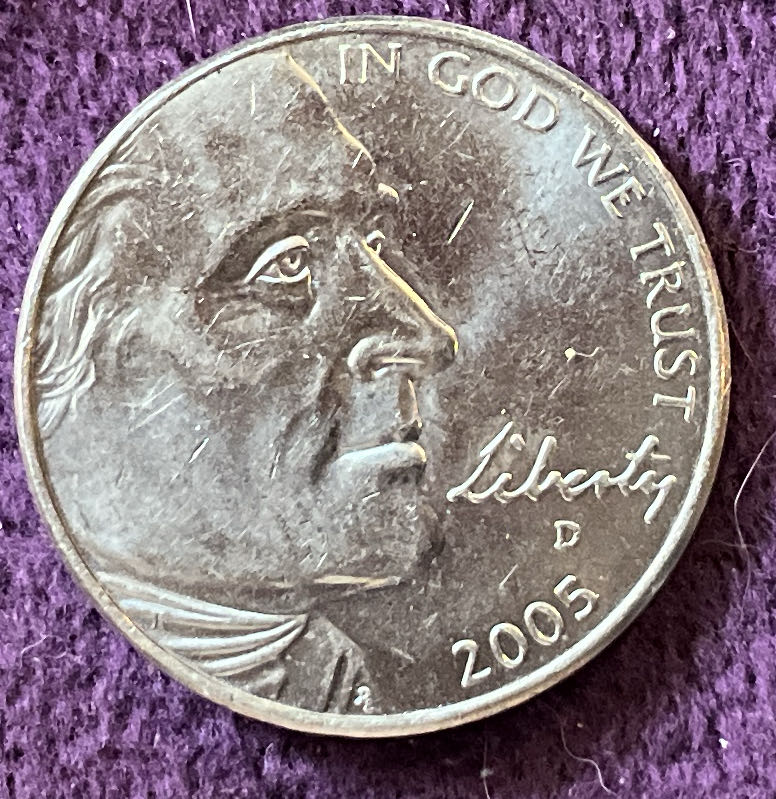 Nickel Jefferson D 2005 13  coin collectible - Main Image 3