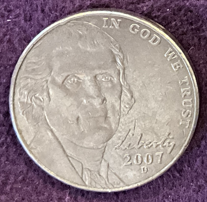 Nickel Jefferson D 2007 1  coin collectible - Main Image 3
