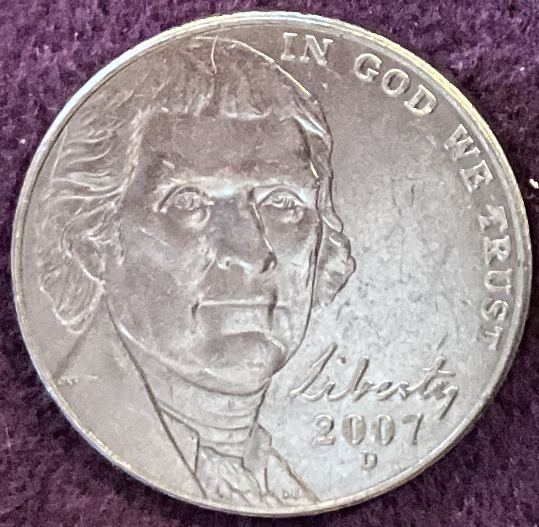 Nickel Jefferson D 2007 2  coin collectible - Main Image 3