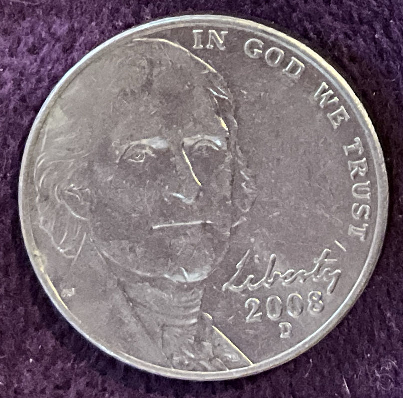 Nickel Jefferson D 2008 1  coin collectible - Main Image 3