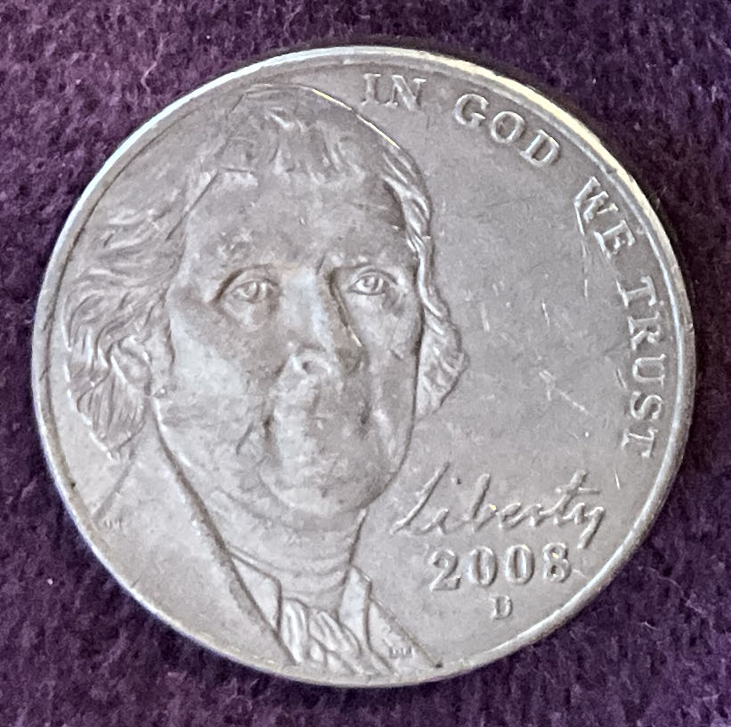 Nickel Jefferson D 2008 3  coin collectible - Main Image 3