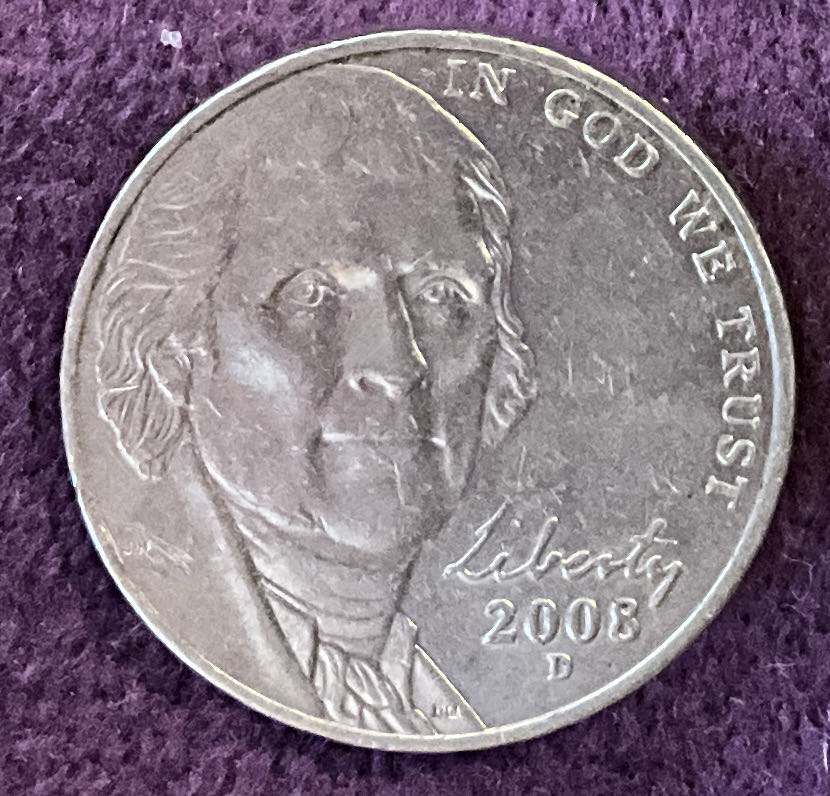 Nickel Jefferson D 2008 4  coin collectible - Main Image 3