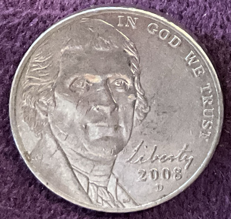 Nickel Jefferson D 2008 5  coin collectible - Main Image 3