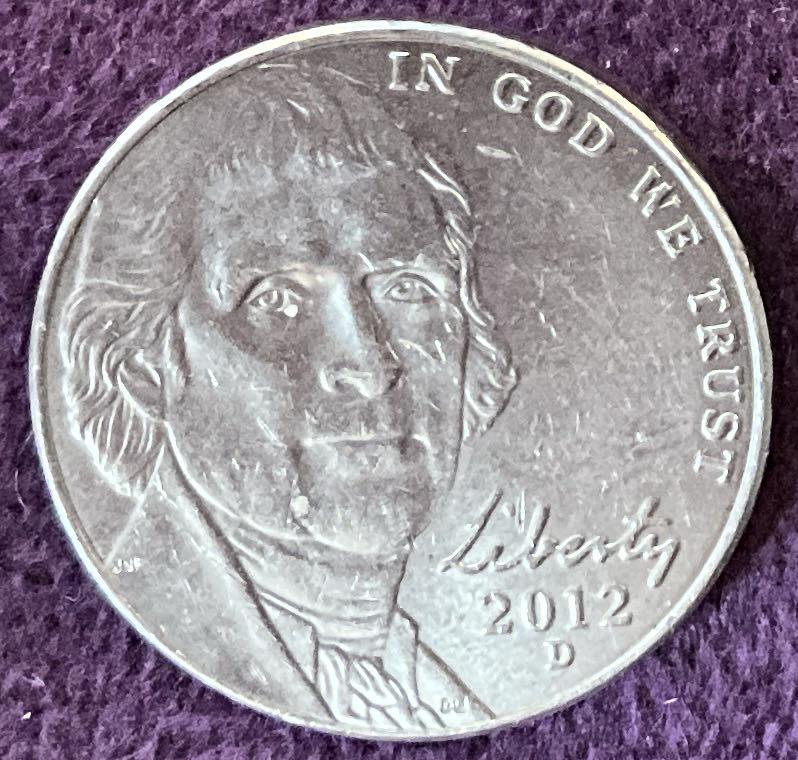 Nickel Jefferson D 2012 3  coin collectible - Main Image 3