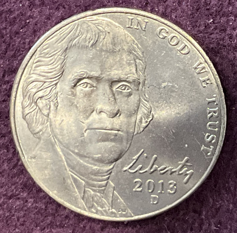 Nickel Jefferson D 2013 6  coin collectible - Main Image 3