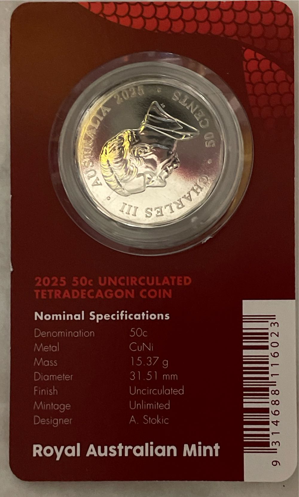 Year Of Snake 50c  coin collectible [Barcode 9314688116023] - Main Image 2