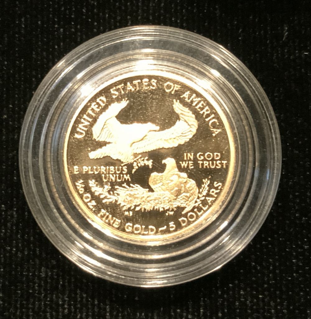 2008 Amer Gold Eagle Proof 1/10 $5 Original Packaging  coin collectible - Main Image 2