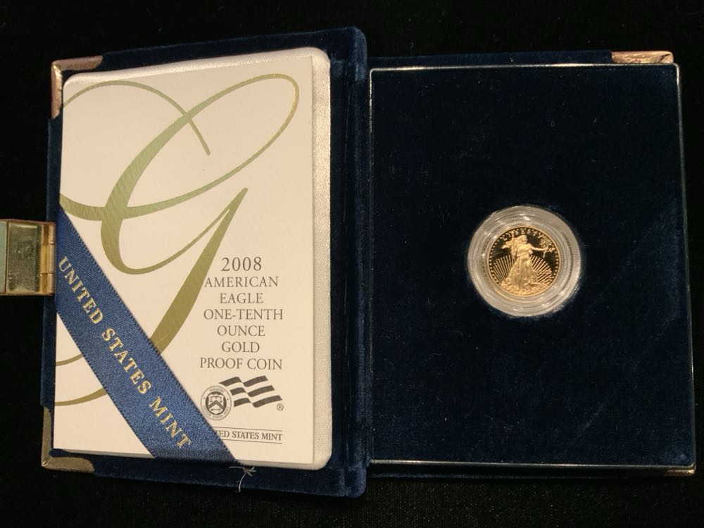 2008 Amer Gold Eagle Proof 1/10 $5 Original Packaging  coin collectible - Main Image 3