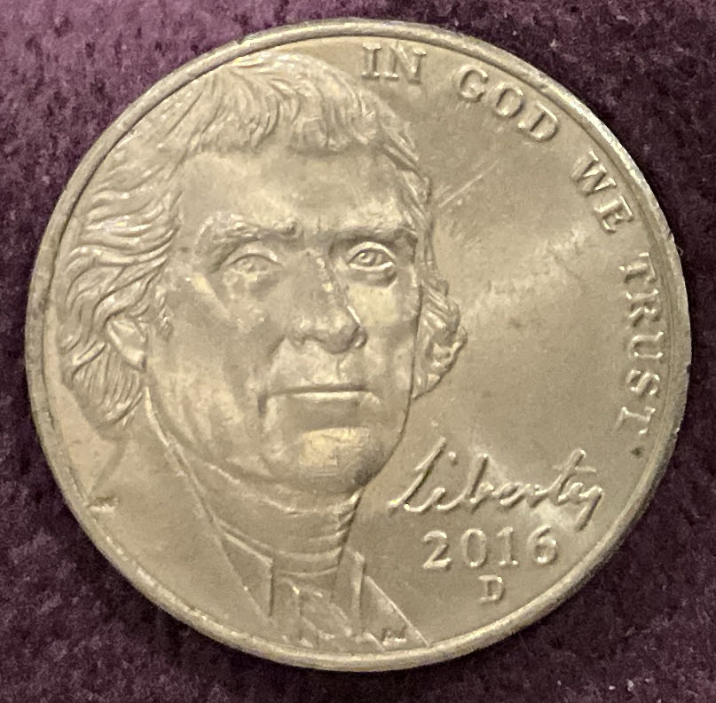 Nickel Jefferson 2016 D 1  coin collectible - Main Image 4