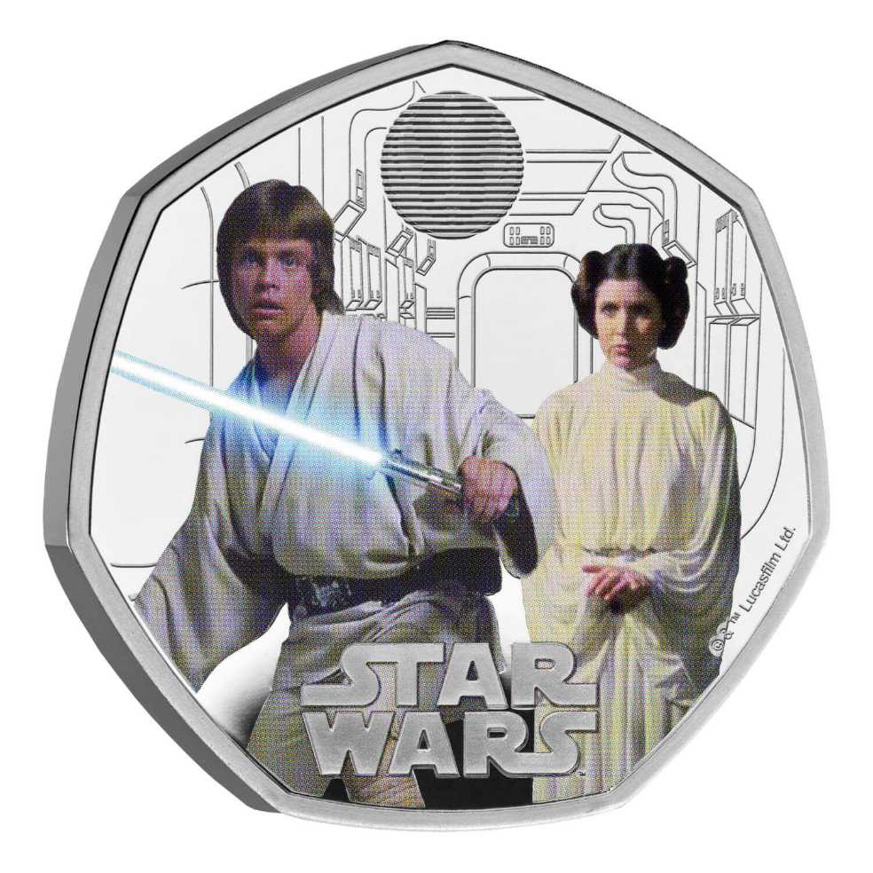 Star Wars: Luke Skywalker and Princess Leia  coin collectible [Barcode 5026177626169] - Main Image 2