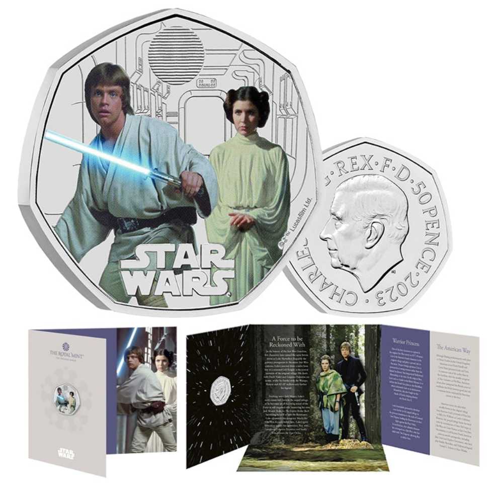 Star Wars: Luke Skywalker and Princess Leia  coin collectible [Barcode 5026177626169] - Main Image 4