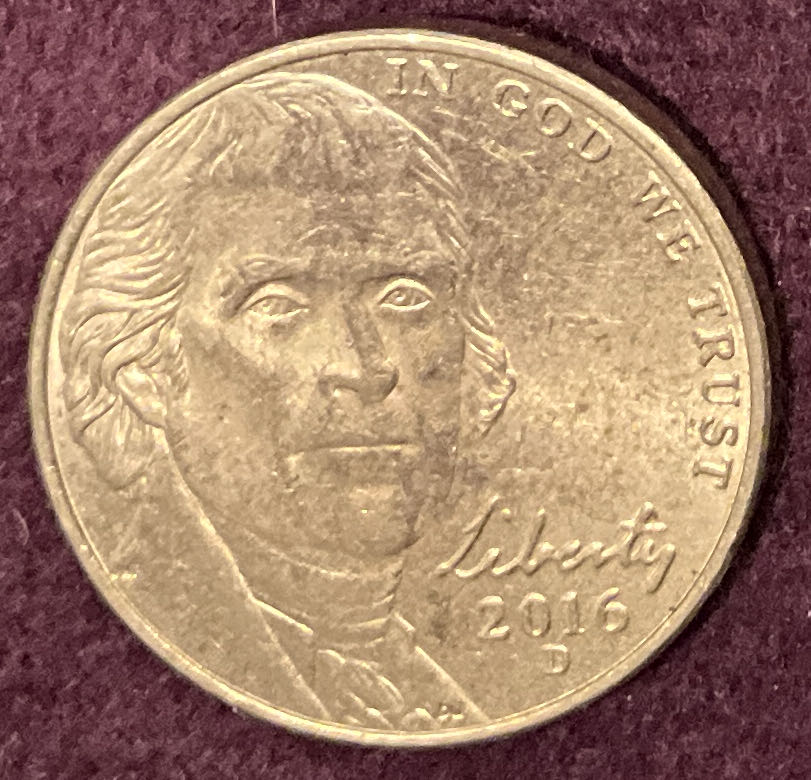 Nickel Jefferson 2016 D 5  coin collectible - Main Image 3
