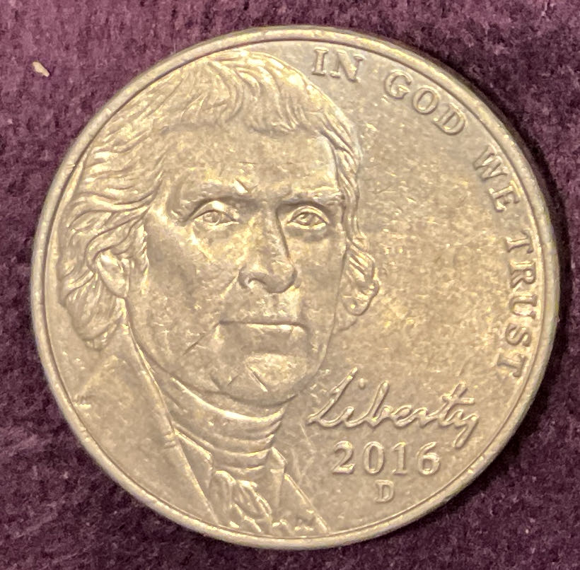 Nickel Jefferson 2016 D  coin collectible - Main Image 3