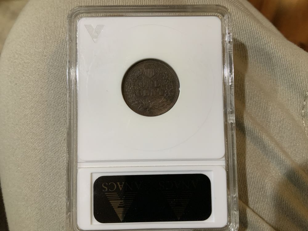 1864 w/L Indian Cent ANACS AU50  coin collectible - Main Image 2