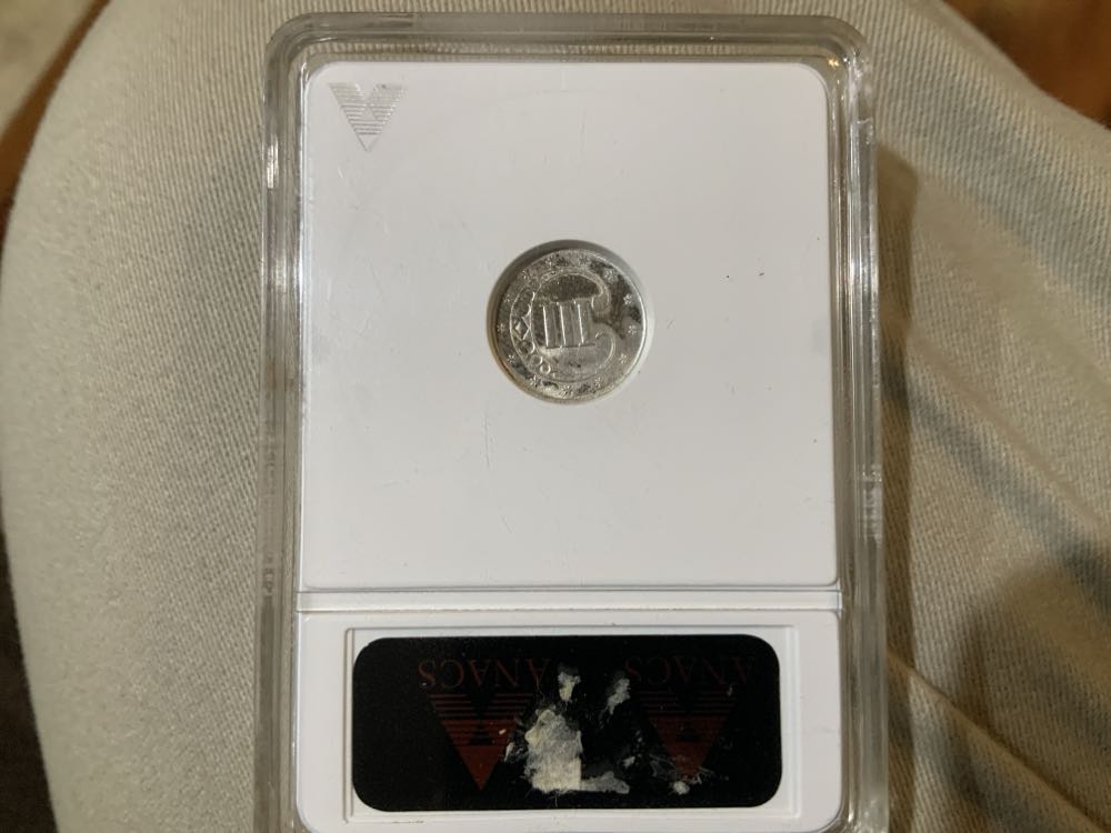 1852 3 Cent ANACS XF45 Scratched  coin collectible - Main Image 2