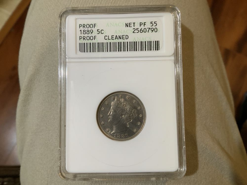 1889 Liberty Head ANACS Proof 55 Cleaned  coin collectible - Main Image 1