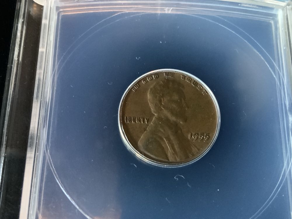 1955 Lincoln Cent Double Die Obverse ANACS AU55  coin collectible - Main Image 3
