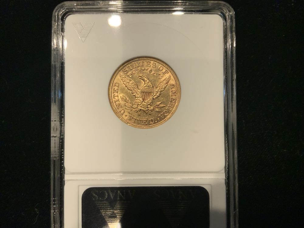 1902 S Liberty $5 ANACS AU53  coin collectible - Main Image 2