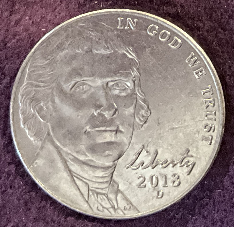 Nickel Jefferson 2018 D 5  coin collectible - Main Image 3
