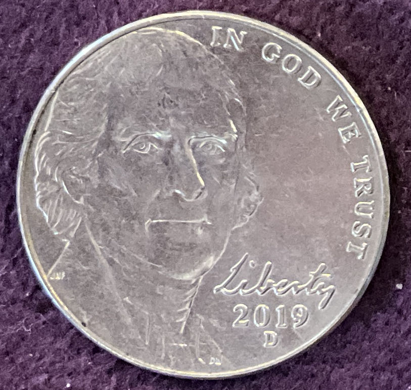 Nickel Jefferson 2019 D 1  coin collectible - Main Image 3