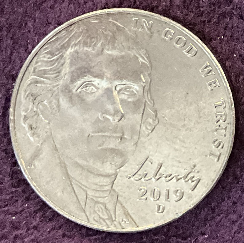 Nickel Jefferson 2019 D 2  coin collectible - Main Image 3