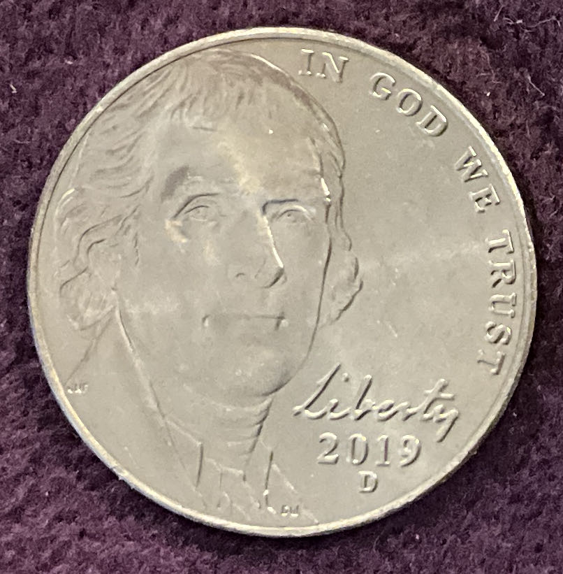 Nickel Jefferson 2019 D 4  coin collectible - Main Image 3