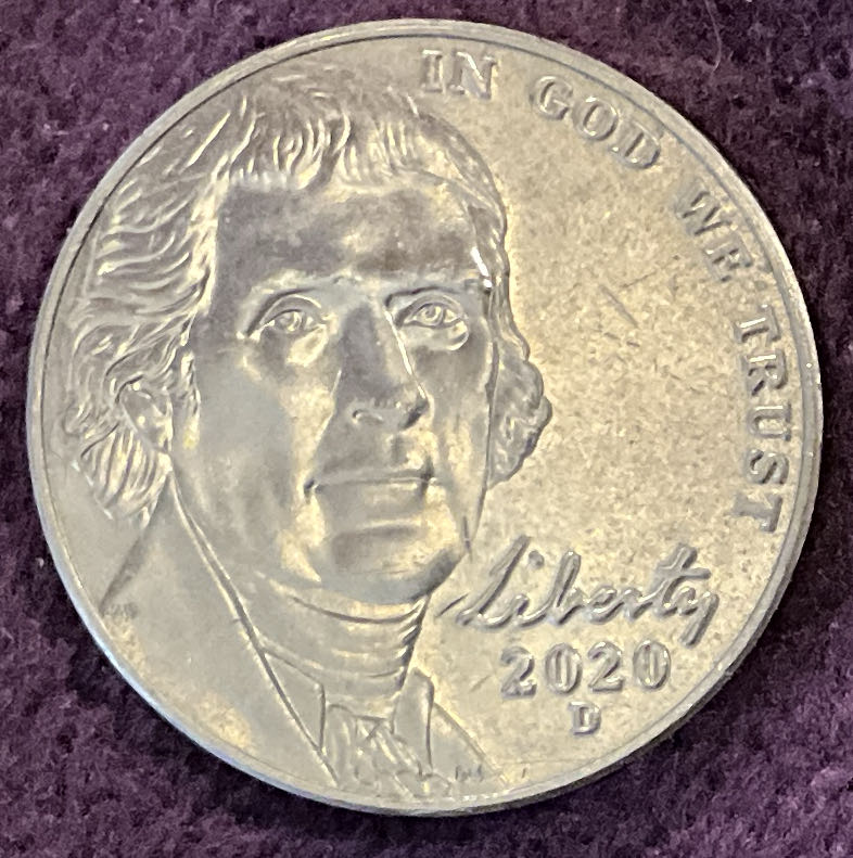 Nickel Jefferson 2020 D 6  coin collectible - Main Image 3