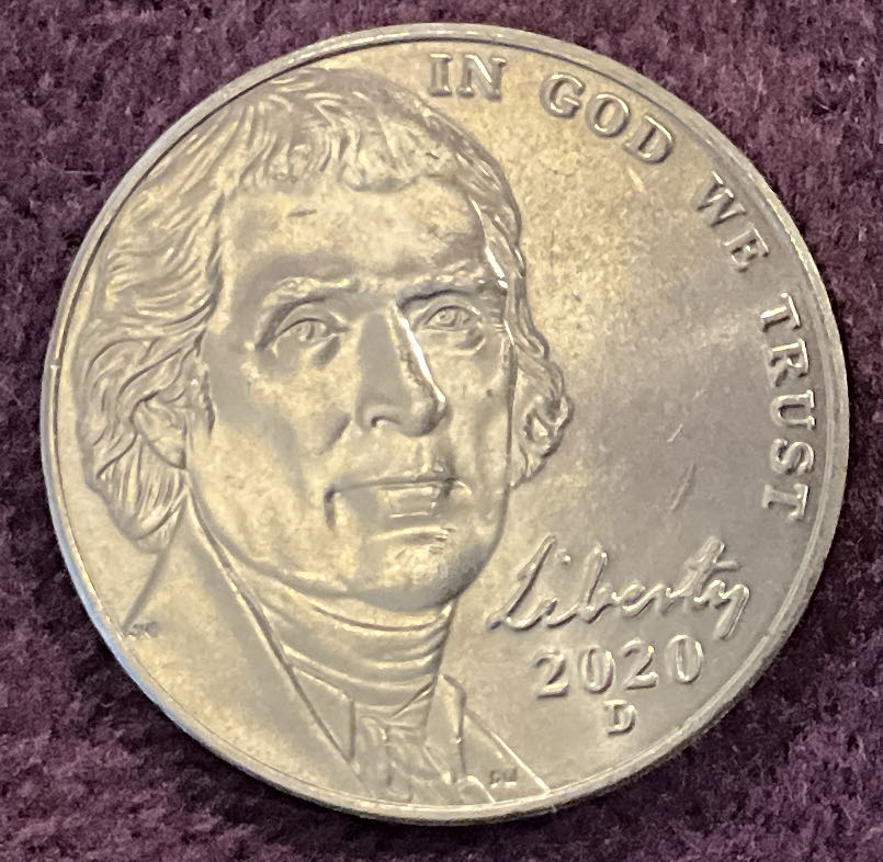 Nickel Jefferson 2020 D 8  coin collectible - Main Image 3