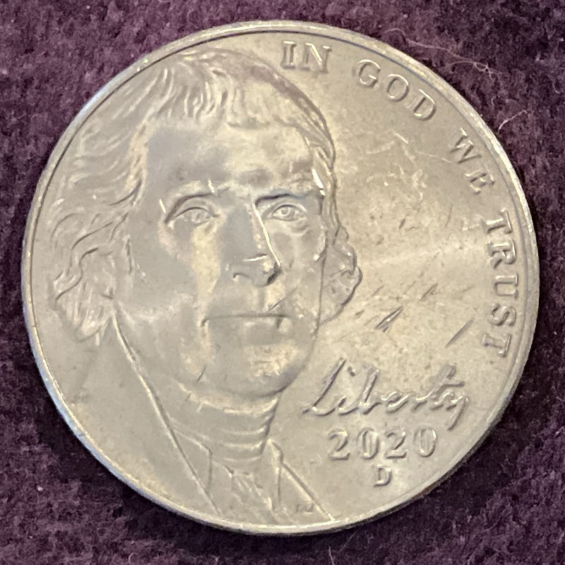 Nickel Jefferson 2020 D 9  coin collectible - Main Image 3