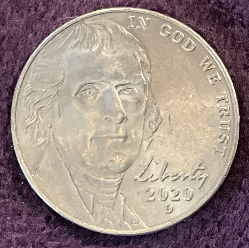 Nickel Jefferson 2020 D 10  coin collectible - Main Image 3