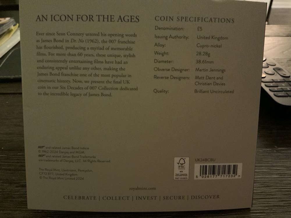 Six Decades Of 007  coin collectible [Barcode 5026177717232] - Main Image 2