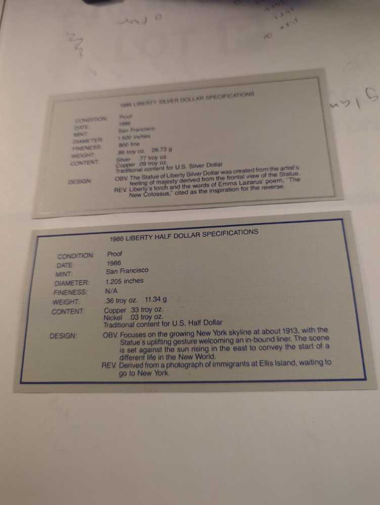 1986 Liberty Silver Dollar Set  coin collectible - Main Image 3