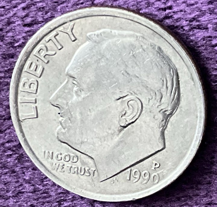Dime 1990 P Roosevelt  coin collectible - Main Image 3
