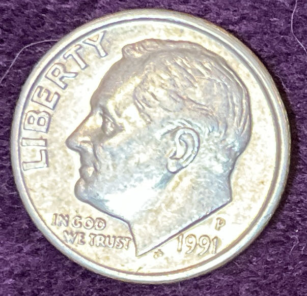Dime 1991 Roosevelt P 3  coin collectible - Main Image 3