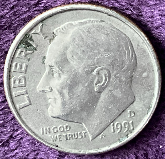 Dime 1991 Roosevelt D  coin collectible - Main Image 3