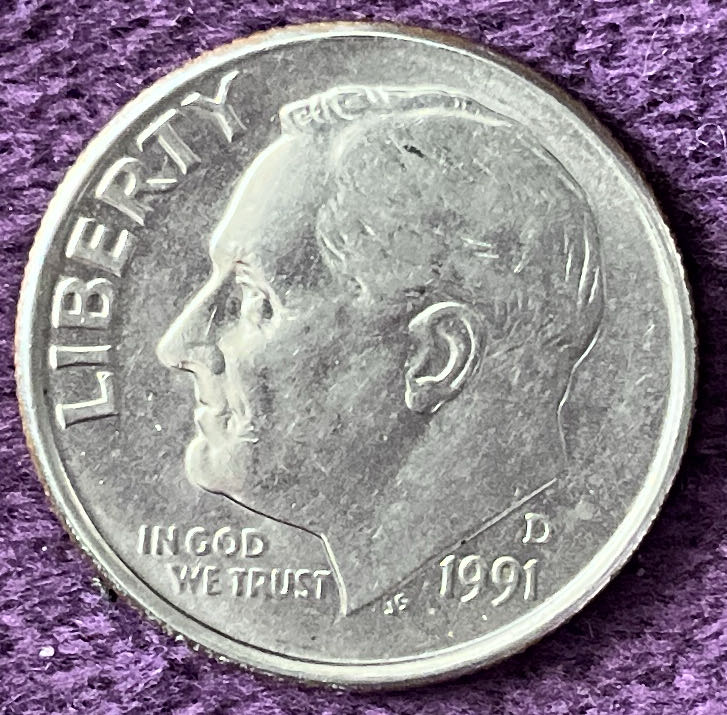 Dime 1991 D Roosevelt  coin collectible - Main Image 3
