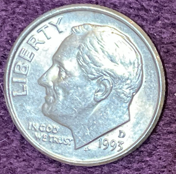 Dime 1993 Roosevelt D  coin collectible - Main Image 3