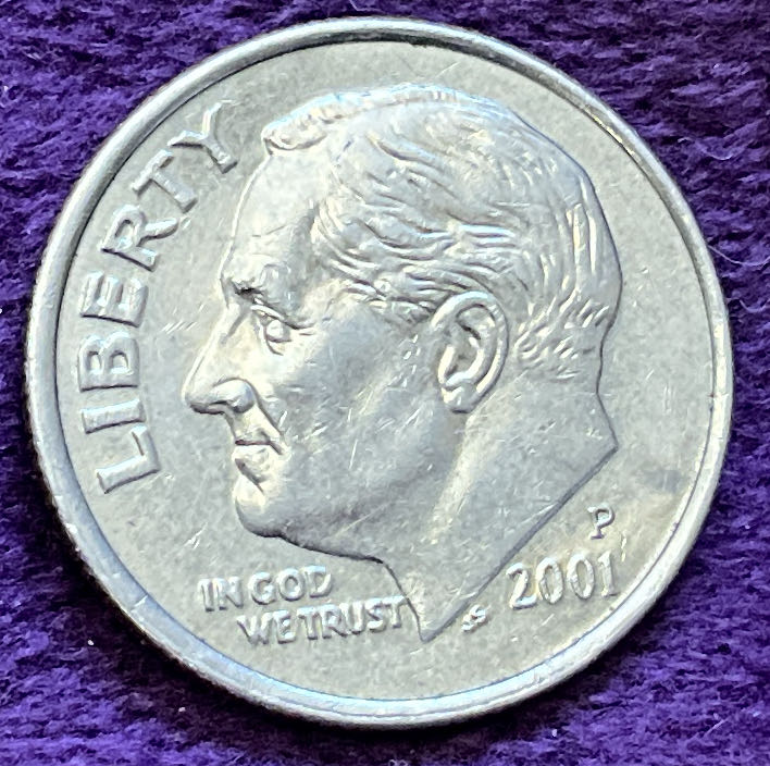 Dime 2001 P Roosevelt 1  coin collectible - Main Image 3