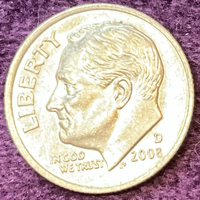 Dime 2008 D Roosevelt 1  coin collectible - Main Image 3