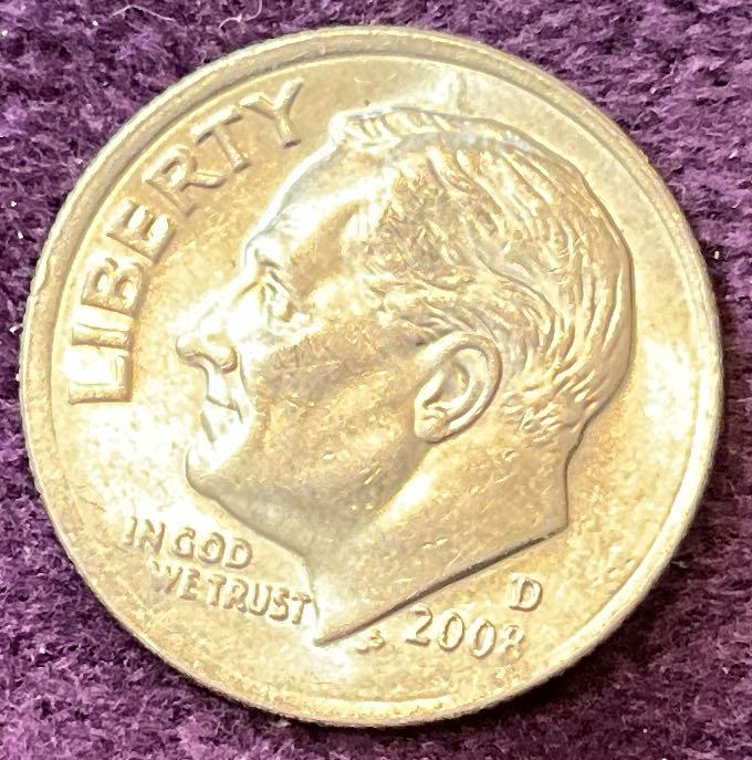 Dime 2008 D Roosevelt 2  coin collectible - Main Image 3