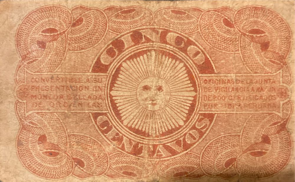 Cinco Centavos (Certificado De Depósito De Oro)  coin collectible - Main Image 2