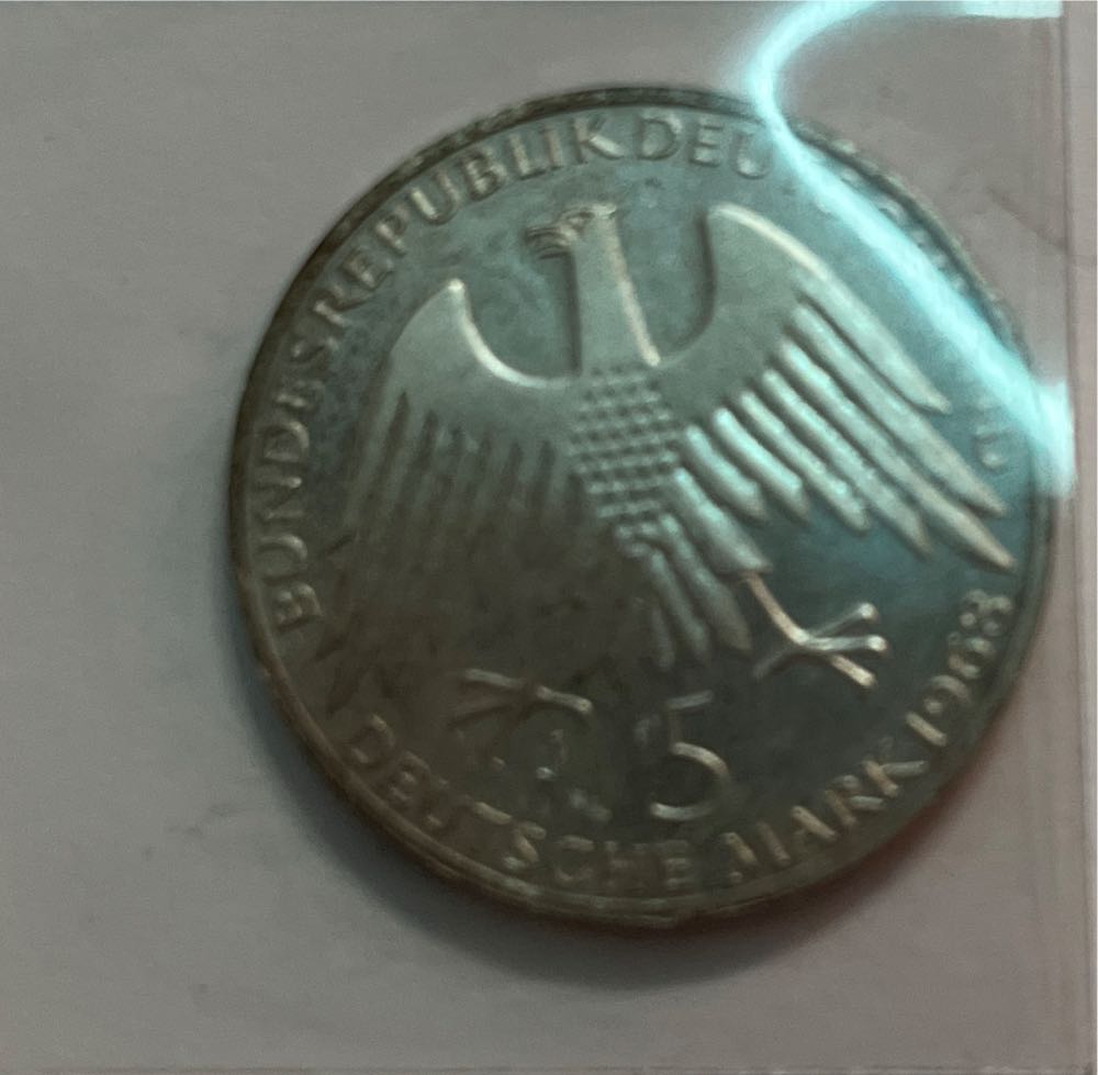 5 Mark   1968 Friedrich Wilhelm Raiffeisen  coin collectible - Main Image 2