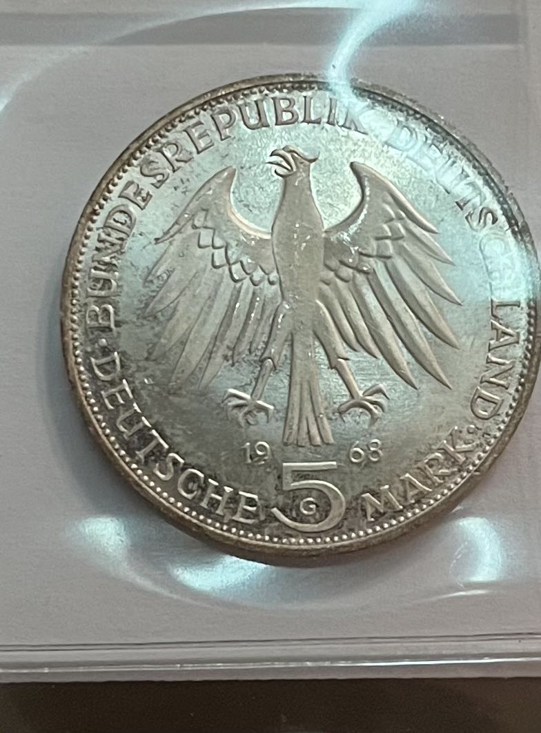 5 Mark   1968 Johannes Gutenberg  coin collectible - Main Image 2
