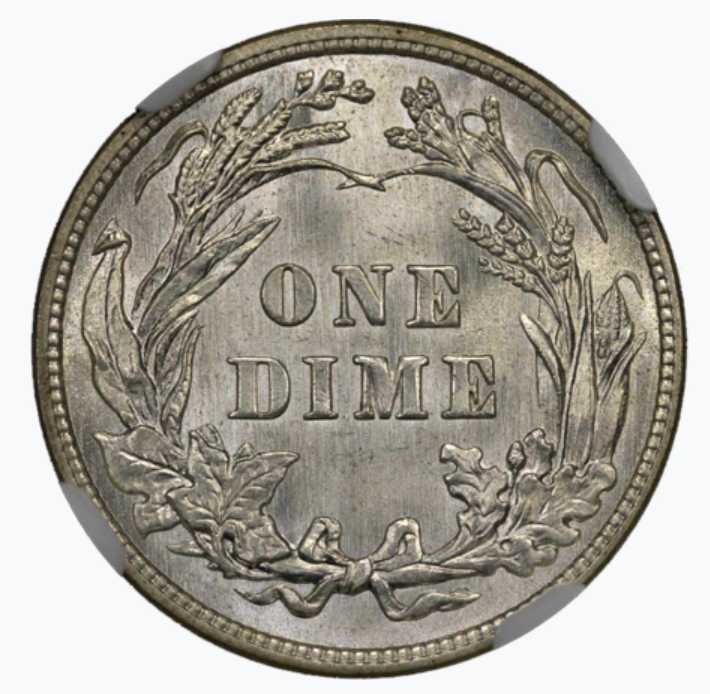 Barber Dime 1910  coin collectible - Main Image 2