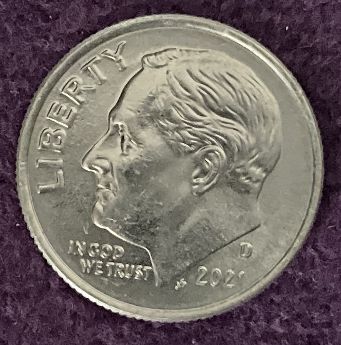 Dime 2021 D Roosevelt 3  coin collectible - Main Image 3