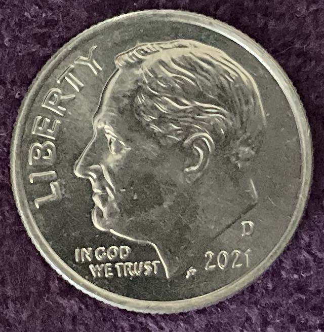 Dime 2021 D Roosevelt 4  coin collectible - Main Image 3