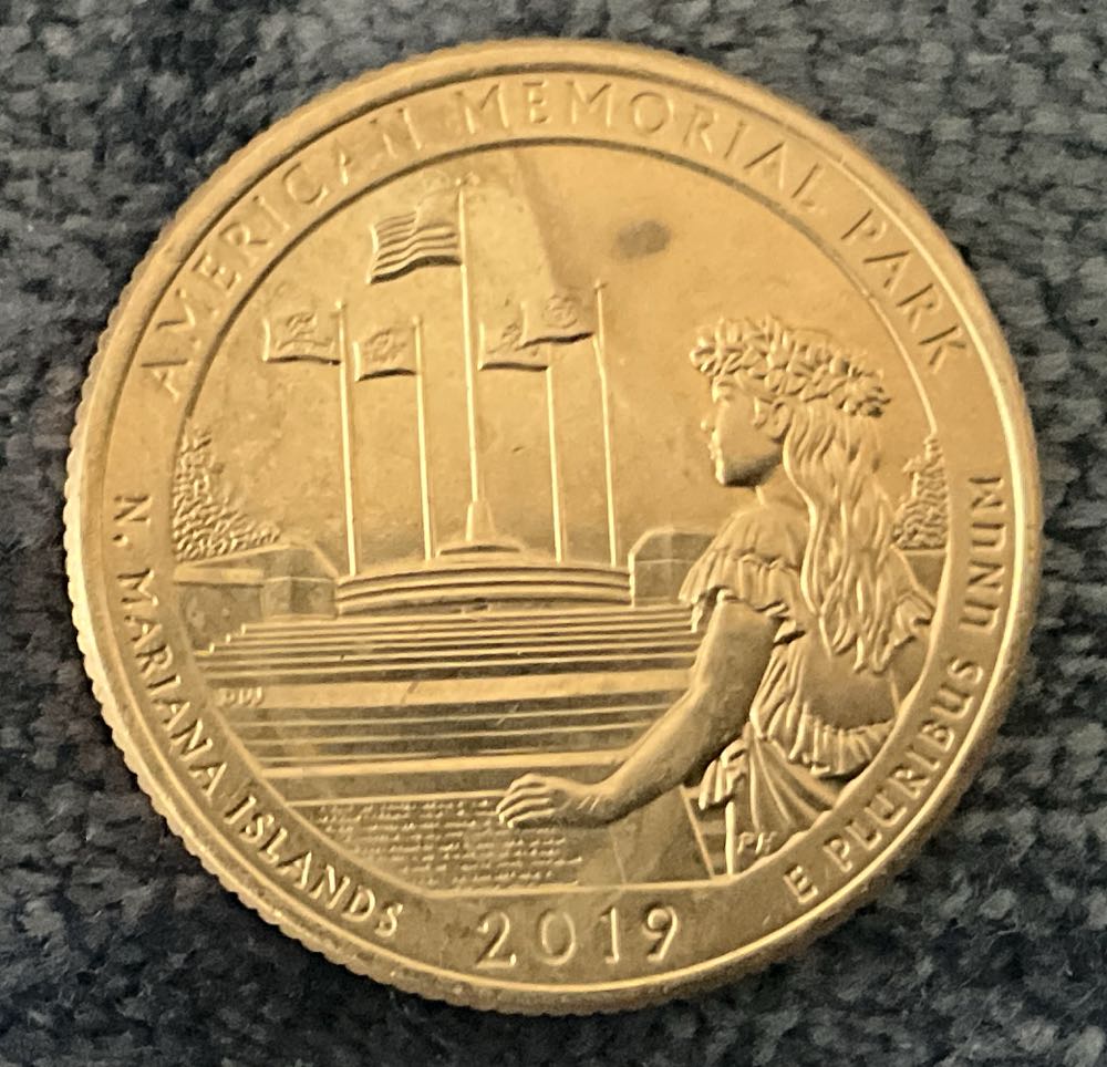 Washington Quarter 2019 D American Memorial Park  coin collectible - Main Image 2