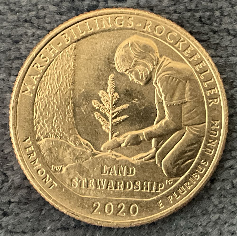 Washington Quarter 2020 D Marsh Billings Rockerfeller  coin collectible - Main Image 2