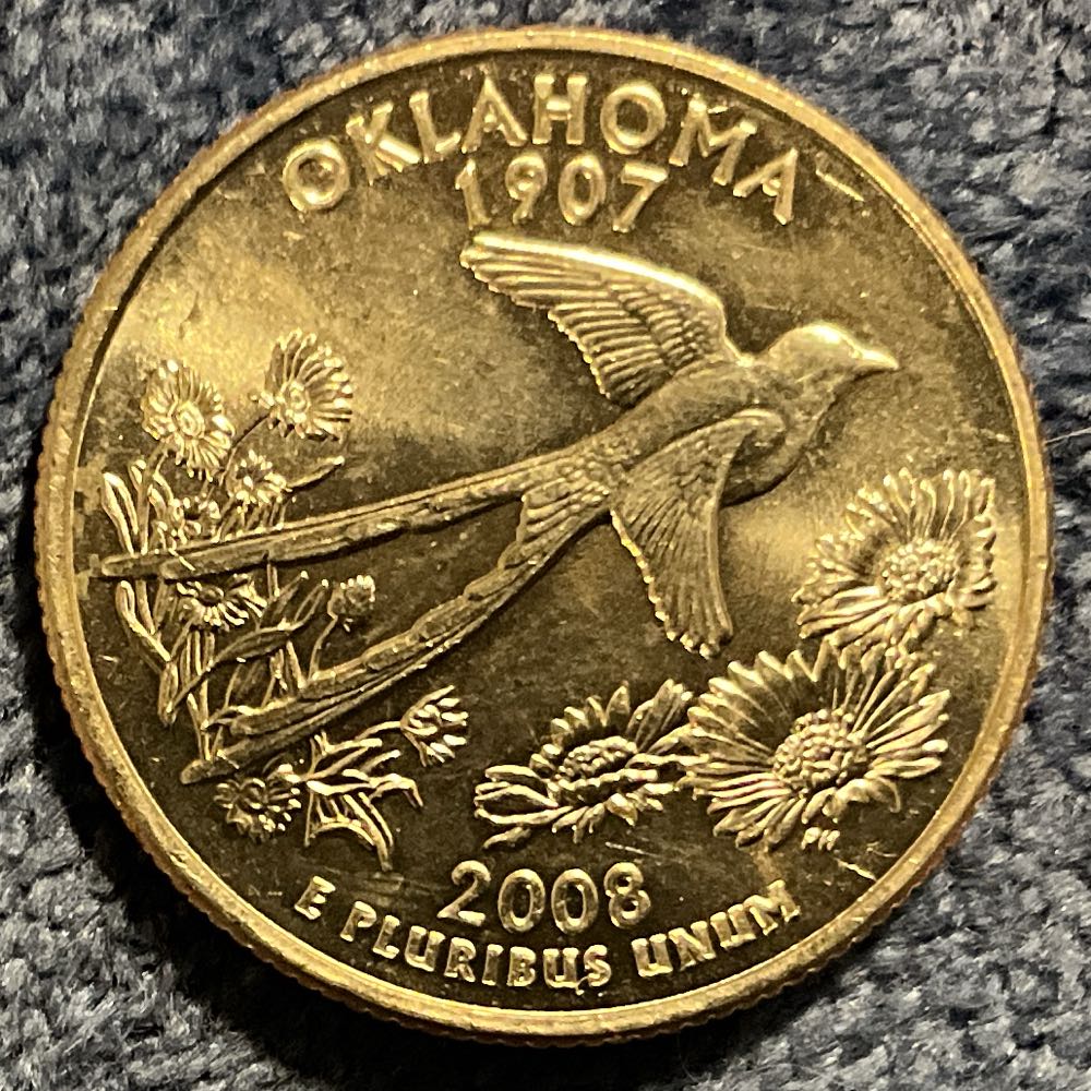 Washington Quarter 2008 D Oklahoma  coin collectible - Main Image 2
