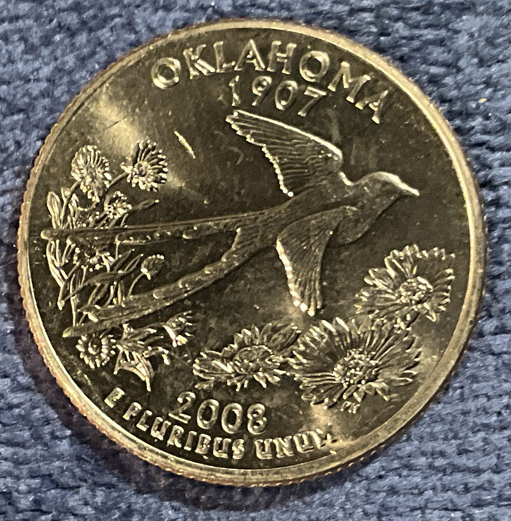 Washington Quarter 2008 D Oklahoma  coin collectible - Main Image 2